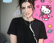 超写实风格真实和卡通分离效果