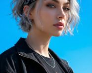 现代前卫的女生特写