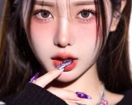 年轻女性的超近特写肖像