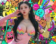 在人物周围添加糖果怪兽