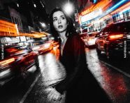 夜间拖影快门曝光