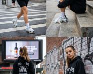 四幅女子时尚生活场景拼贴画