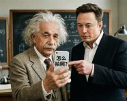 马斯克教爱因斯坦拍照