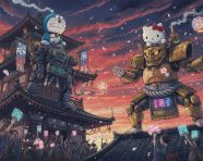 超现实主义日式水墨画