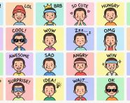 LINE风格半身Q版表情包