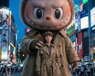 Labubu和迪丽热巴高端时尚跨页大片