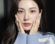 一张年轻女性的逼真特写自拍照