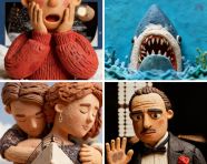 将电影海报重新设计成黏土动画风格