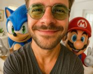 和索尼克马里奥在一起合照