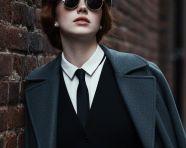 戴着报童帽身穿黑色马甲