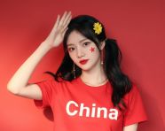 中国红自拍照片