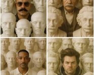 超写实肖像位于石膏中心