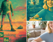 超现实几何艺术风格的数字插画