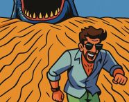 90年代美国卡通片定格动画风格插画