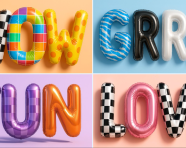 形状为生日气球文字