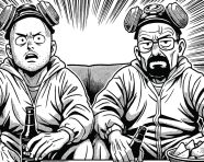 日本搞笑漫画风格插画