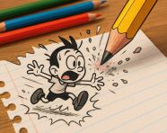 纸上的小卡通角色