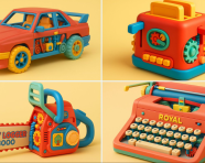 自定义纹理的复古玩具