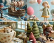 微型毛毡羊毛人物