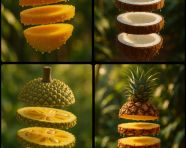 创建悬浮切片水果