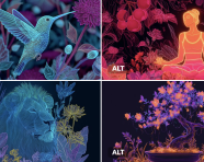 霓虹花卉和谐插图