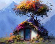 由鲜花组成的小房子