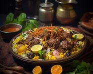 Exquisite biryani stock image a gourmet masterpiece.