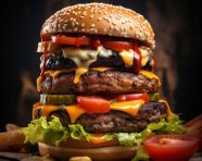 A photo of a cheeseburger, food photography, advertising-inspired
