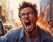 A man with glasses with his mouth open, emotion, emotional