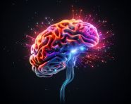 Isolated human brain concept brain activity graphic art 3d illus