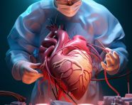 A surgeon performing open-heart surgery, health and medical stock image