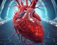 Photo heart pumps blood through the blood vessels of the circulatory system, health and medical stock image