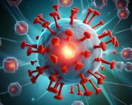 Photo 3d medical background with flu virus cell and lens flare, health and medical stock image