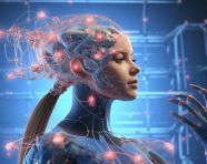 Photo female medical figure with brain disintegrating, health and medical stock image