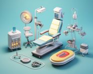 Medical equipment 3d cartoon style, health and medical stock image