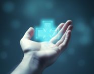 Medical health insurance concept in icon, health and medical stock image