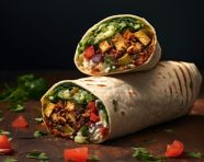 A photo of a burrito, fast food advertisement stock images