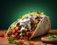 A photo of a taco, fast food advertisement stock images