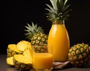 A photo of a pineapple juice, beverage advertisement photography inspiration