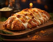 A photo of a calzone, fast food advertisement stock images