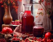 A photo of a cranberry juice, beverage advertisement photography inspiration