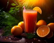 A photo of a carrot juice, beverage advertisement photography inspiration