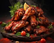 A photo of a chicken wings, fast food advertisement stock images