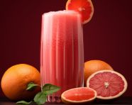 A photo of a grapefruit juice, beverage advertisement photography inspiration
