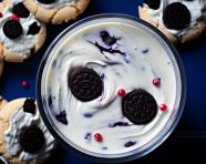 A photo of a cookies and cream milkshake, beverage advertisement photography inspiration
