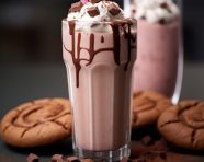 A photo of a nutella milkshake, beverage advertisement photography inspiration