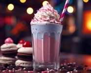 A photo of a blueberry milkshake, beverage advertisement photography inspiration