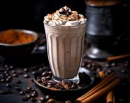 A photo of a chai milkshake, beverage advertisement photography inspiration