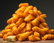 A photo of a fried cheese curds, fast food advertisement stock images
