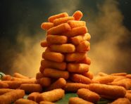 A photo of a mozzarella sticks, fast food advertisement stock images